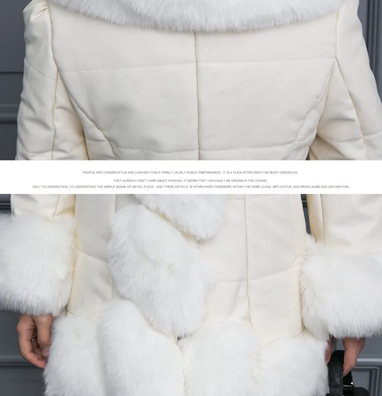 Теплая хлопковая зимняя куртка с меховым воротником, женская элегантная приталенная кожаная куртка в Европейском стиле, Женское пальто WUJ0652