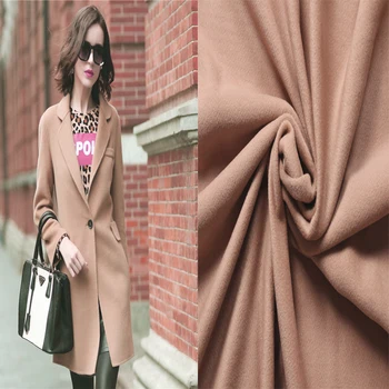 

Beige thin cashmere wool fabric autumn and winter wool coat fashion dress clothing fabrics special