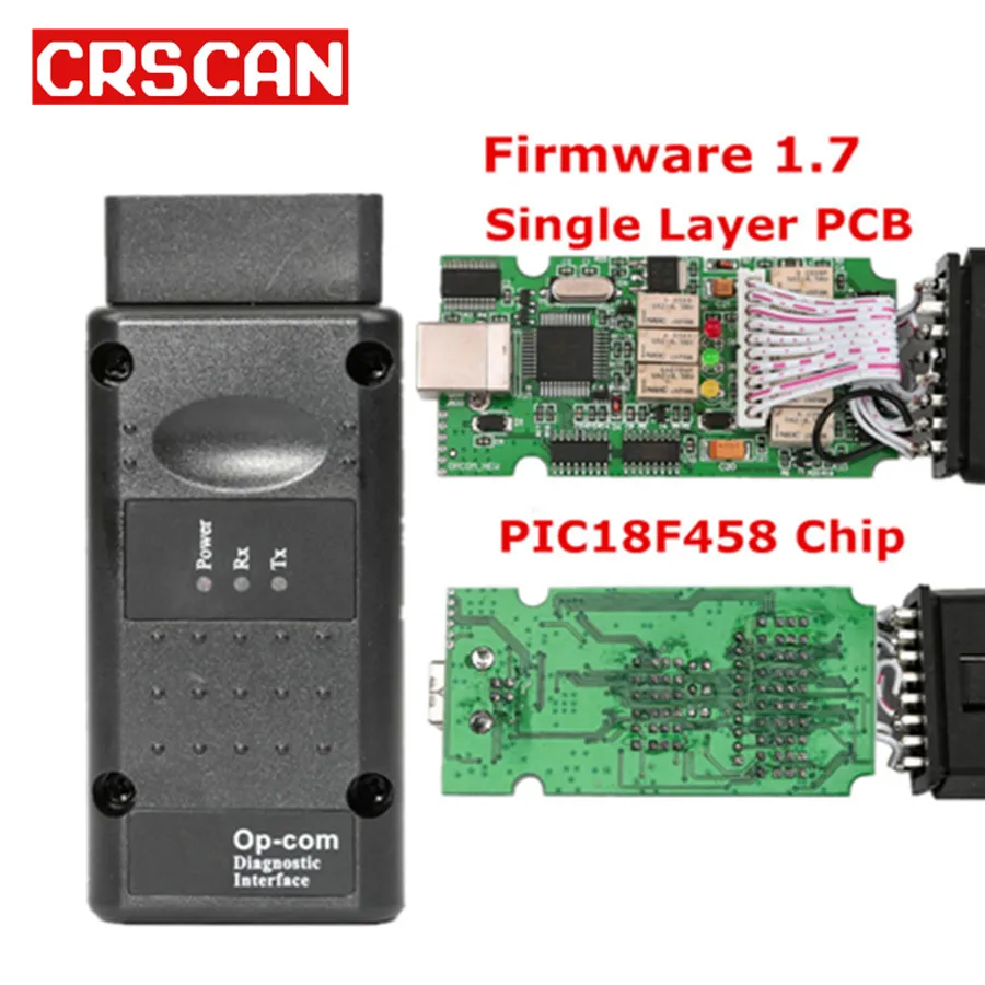

Opcom OP Com 2010/2012V Can OBD2 for Opel Firmware V1.7 OPCOM with PIC18F458 Chip Auto Diagnostic CAN BUS Interface