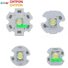 1 pcs cree xml xm-l t6 led u2 10w branco de alta potência led emissor com 12mm 14mm 16mm 20mm pcb para diy