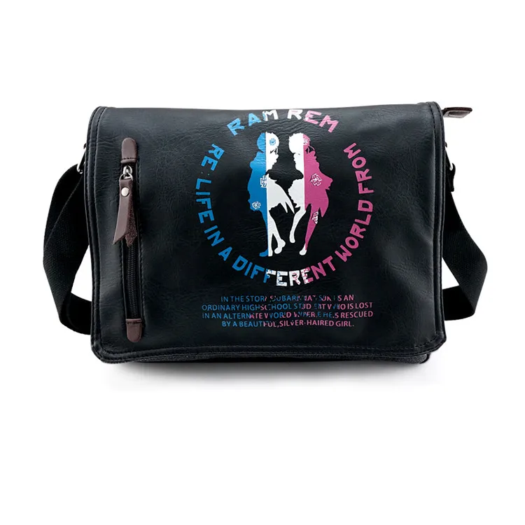 

Anime Re:Life in a different world from zero Rem Ram printing bags black color Canvas fashion leisure crossbody bags Handbags