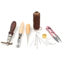 Handmade leather tools. Hand stitched leather tool accessories. DIY leather hand-mounted mold. Leather sewing kit. hand sewn leather household items book self study handmade leather diy leather product making tutorial book