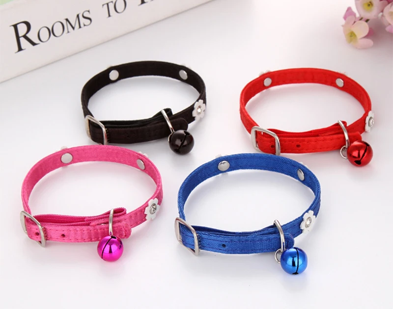30pcs/lot Flower Studded Pu Leather Dog Collar Pink Pet Collars