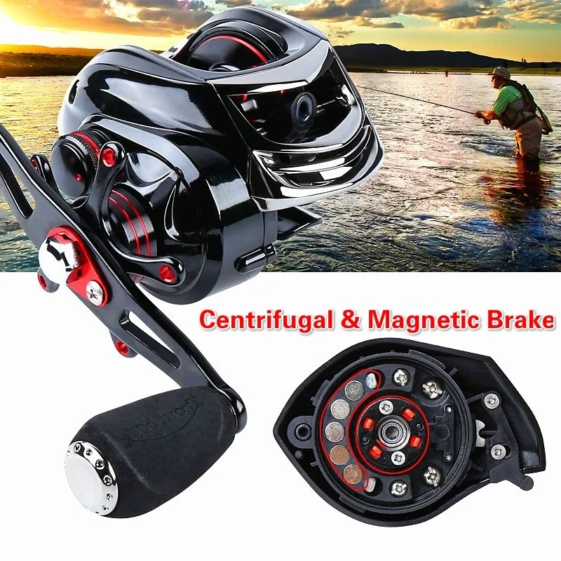 Baitcasting Fishing Reel Ultra Smooth 6.3:1 Gear Ratio 11 + 1 Shielded Ball Bearings Fishing Reels