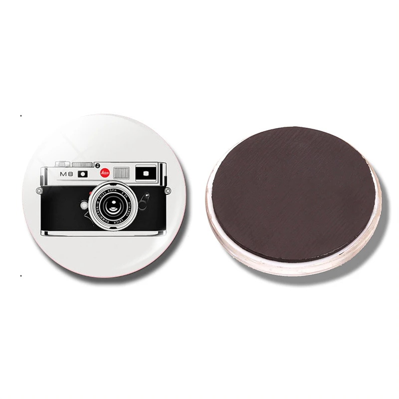 

Traditional Camera LeicaM8 30 MM Fridge Magnet Photo Shutterbug Glass Dome Magnetic Refrigerator Stickers Note Holder Home Decor