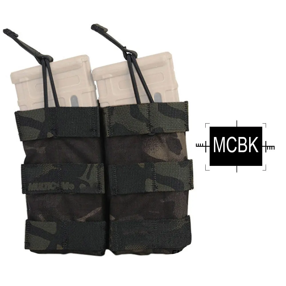 EMERSONGEAR двойной открытый Топ 5,56 маг сумка тактическая модульная Molle подсумок для тактических Мультикам для охоты сумка EM6354 - Цвет: MCBK