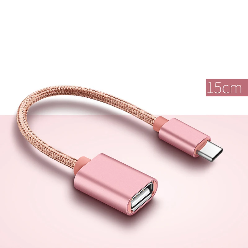 USB C адаптер OTG кабель type C к USB 3,0 USB 2,0 Thunderbolt 3 OTG type-C адаптер для samsung One Plus MacBook USBC OTG - Цвет: USB 3.0 Rose Gold