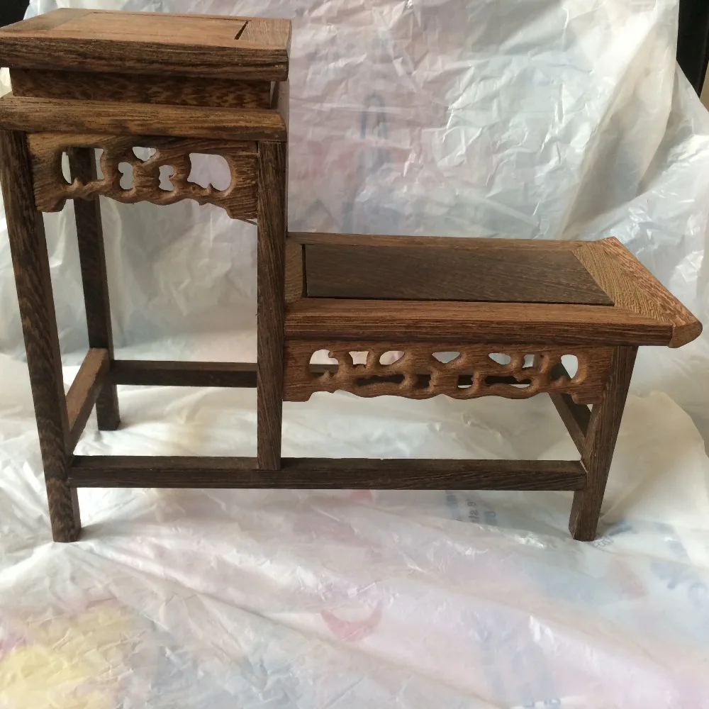 

new red suan-zhi wood rosewood China high-low style stand display shelf 8.7