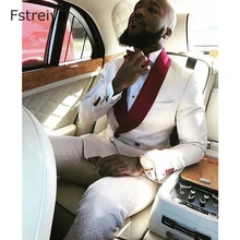 Customized Men double breasted suit with pants for wedding tailored slim fit suits custom made Groom Tuxedo  mens clothing 2 pcs
