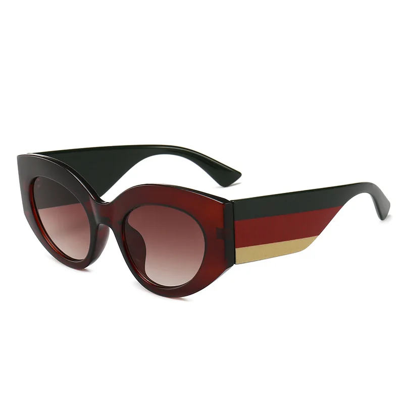 Мода Солнцезащитные очки женские роскошные брендовые винтажные толстые ноги солнцезащитные очки для женщин Gafas De Sol Mujer - Цвет линз: C7 Brown