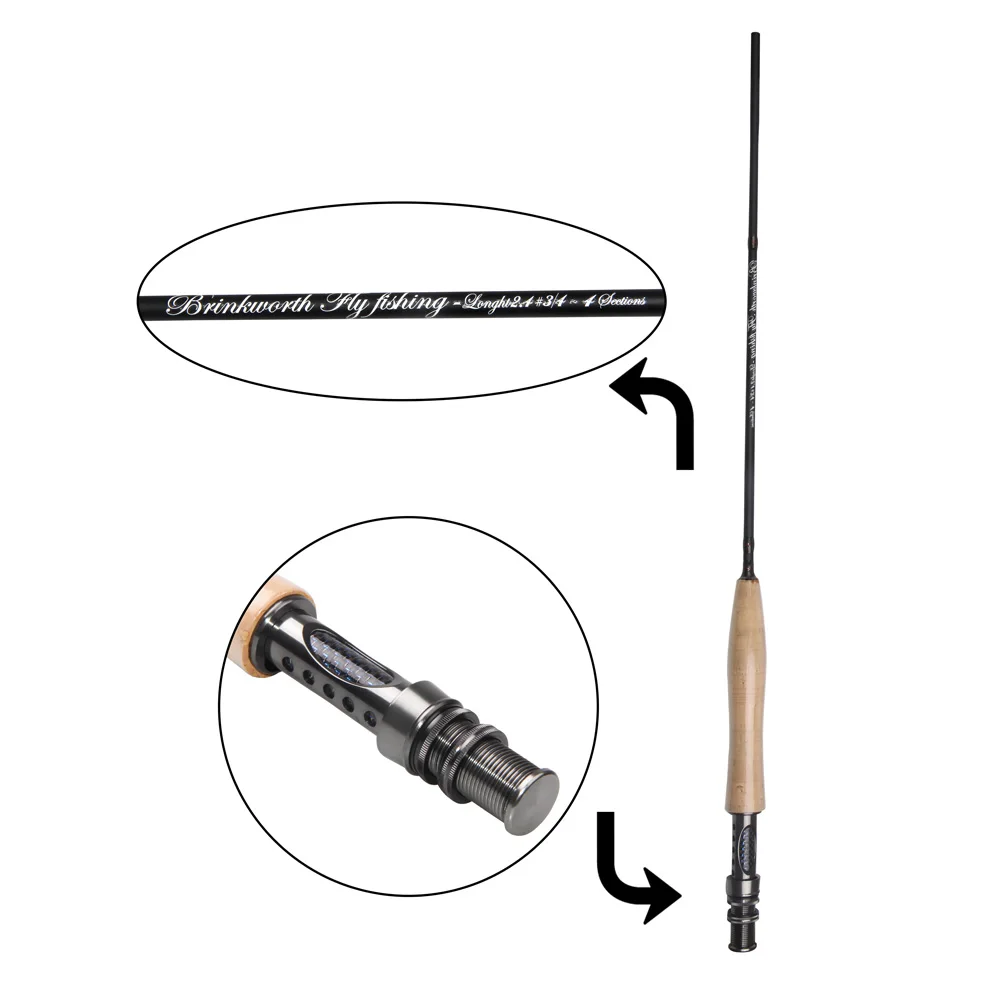 Shaddock Fishing 2,4/2,7 м 3/4/5/6WT 4 секции Fly Rod углеродное волокно быстрое действие Fly Удочка с удочкой чехол