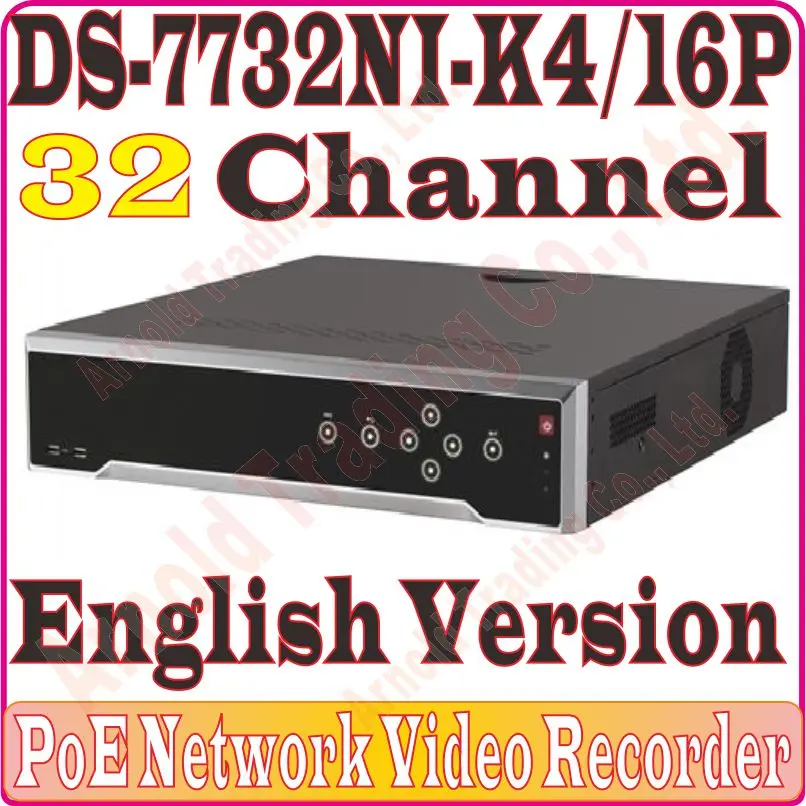 Англо-Ver DS-7716NI-K4/16 P 16CH NVR с 4 SATA, 4 к NVR до 8MP, с 16 портов PoE, третий-фотоаппарат поддержки, без коробки для розничной продажи