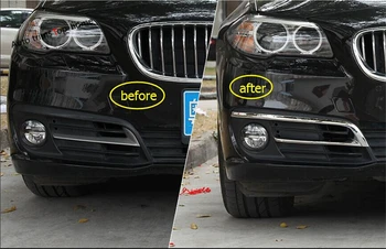 

Yimaautotrims Front Fog Lights Lamp Cover Trim 2 Pcs Fit For BMW 5 Series 520i 525i 530i F10 F18 2014 2015 2016 ABS Exterior