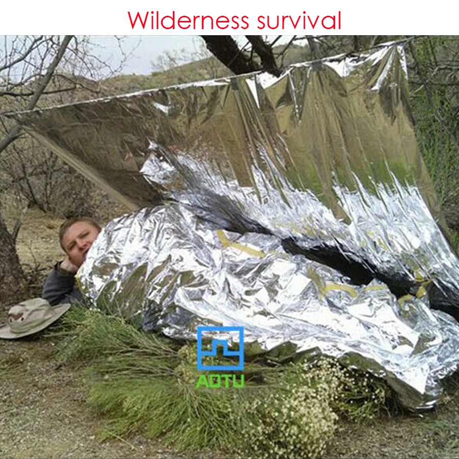 Silver Waterproof Outdoor Emergency Blankets Hiking Emergency Survival