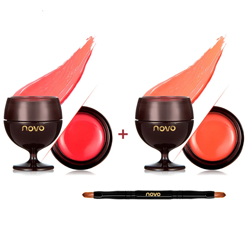 NOVO Brand Red Wine Lipgloss Makeup Crystal Professional Lipstick Lips