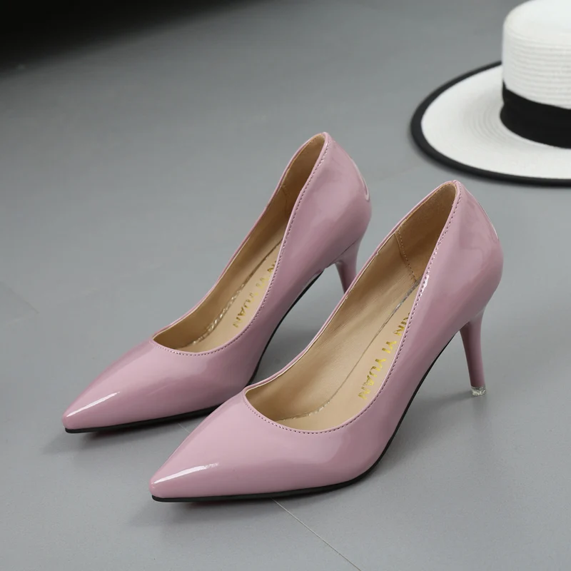 

Women Party High Heel 2019 Spring Shoes Basic Model Pumps Lady Sexy Pointed Toe Wedding Shoes Pumps Handmade Shoes