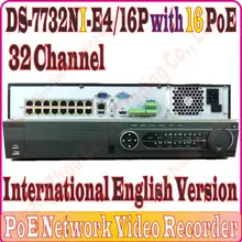 Английский-Ver DS-7732NI-E4/16 P NVR 32CH канал 5MP 6MP разрешение записи с 16 порт PoE и 4 SATA Интерфейсы, без розничной коробки