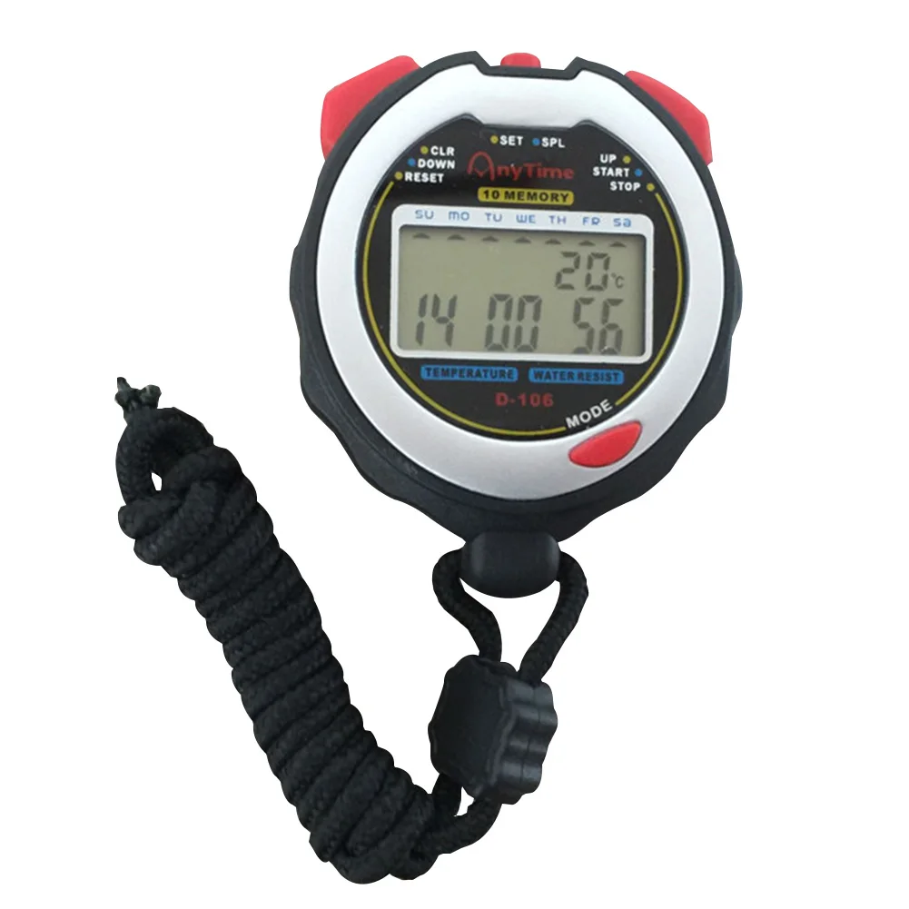 

Timer Competition Dual Row Sports Digital Display Alarm Multifunctional Portable Waterproof 10 Memory Referee Use Stopwatch