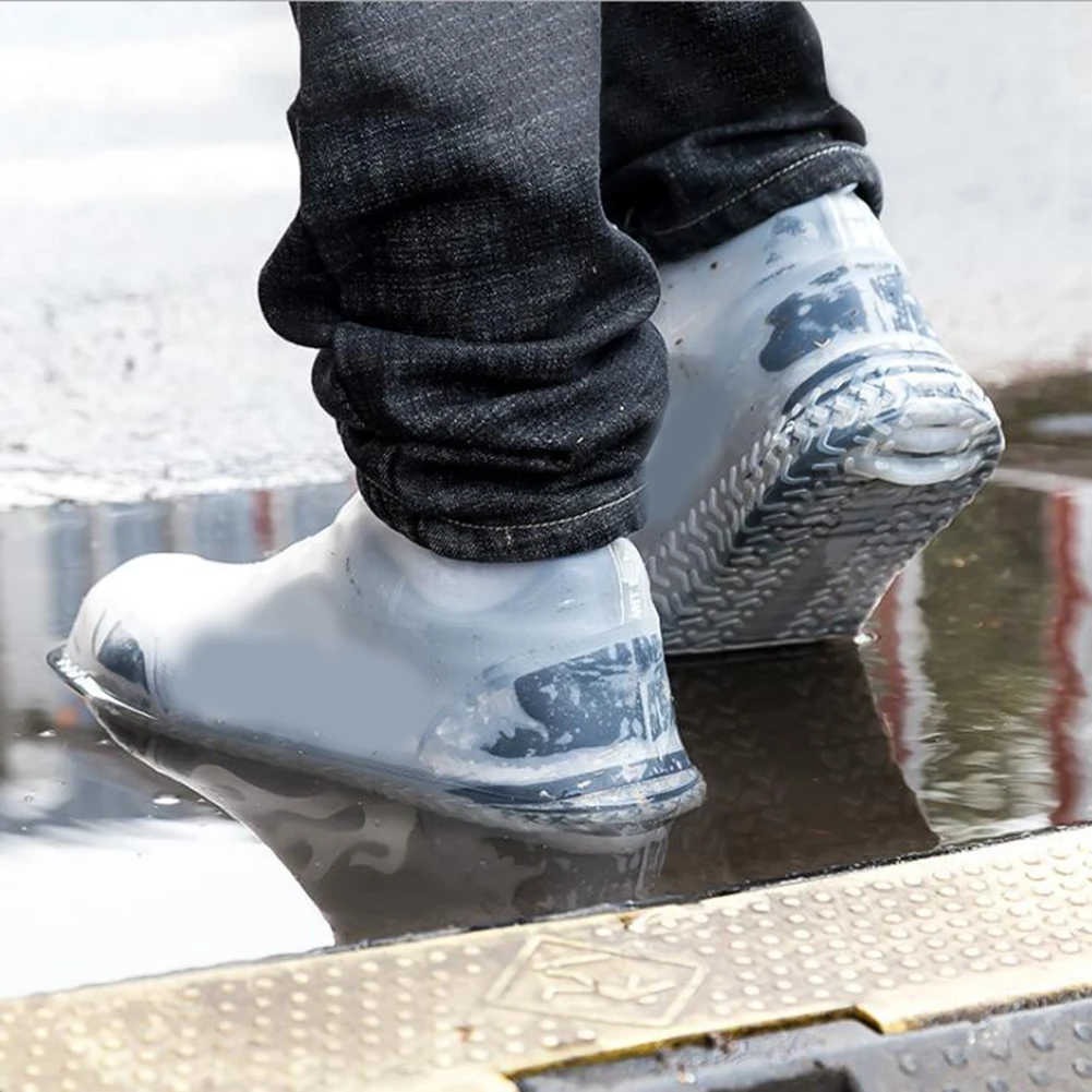 1 пара унисекс белые туфли для многократного применения Чехлы Водонепроницаемые силиконовые обувь протекторы для внутреннего и наружного применения