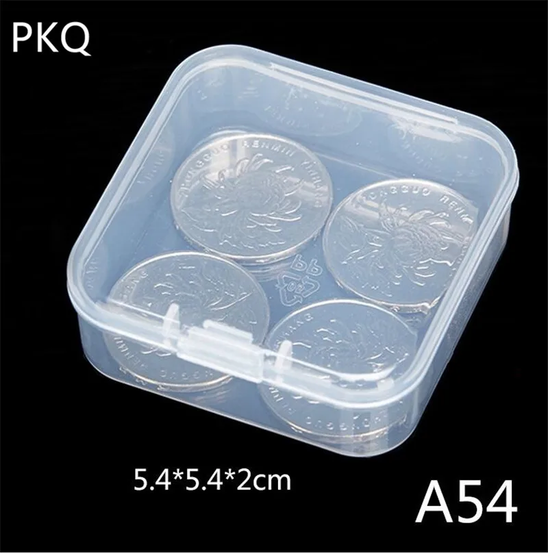 22 размера мини прозрачная пластиковая маленькая коробка для ювелирных изделий, беруши, коробка для хранения, чехол, контейнер для макияжа из бисера, прозрачный органайзер, Подарочная коробка, 1 шт - Цвет: 5.4x5.4x2cm