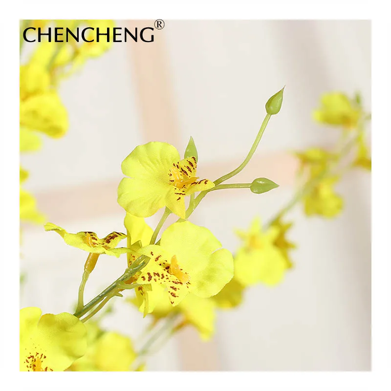 CHENCHENG, 5 шт./лот, 100 см, искусственный цветок Oncidium Hybridum, ветка, букет, свадебные, для дома, вечерние, украшение, Осенний Декор