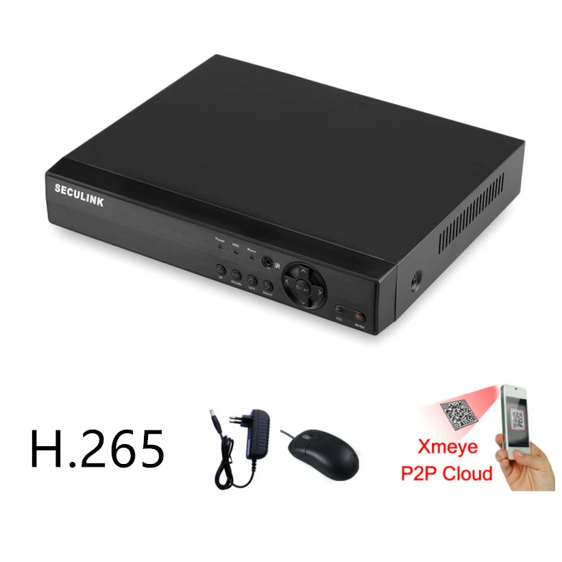 

Seculink 4CH 8CH 16CH 5MP Super HD DVR 5-in-1 AHD Digital Video Recorder 1920P HDMI VGA ONVIF H265 Cloud P2P Remote Access