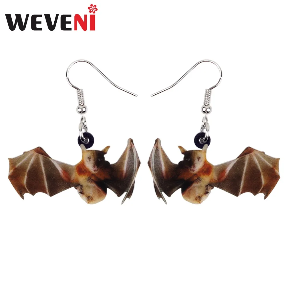 

WEVENI Acrylic Halloween Anime Bat Earrings Drop Dangle Big Long Cute Animal Jewelry For Women Girls Bijoux Ornaments Gift Bulk