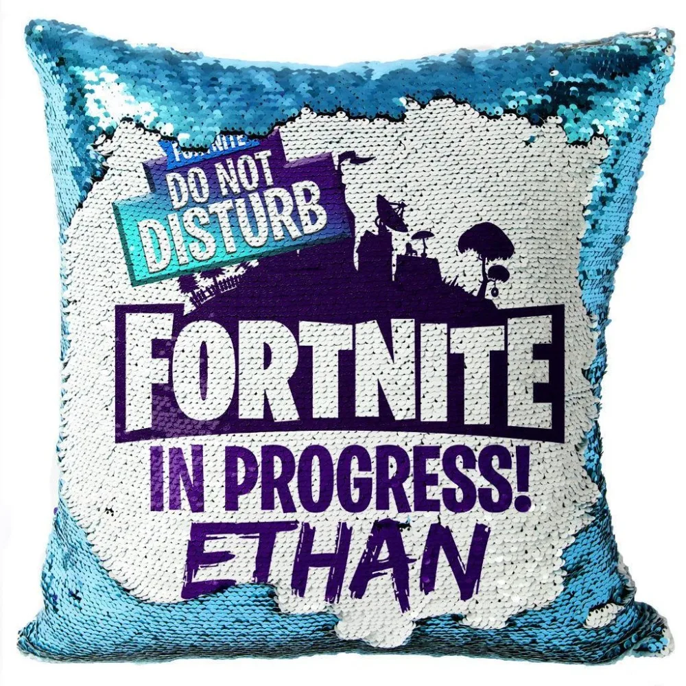 

FORTNITE Magic Reveal sequin pillow cover DIY Mermaid Sequin Cushion Cover Magical Throw Pillowcase Gamer Sequin Christmas FM06