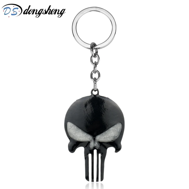 

dongsheng Punisher Skull Keychain Logo Glowing Skeleton Mask Key Chain Keyring Personality KeyRings Gift Souvenirs -50