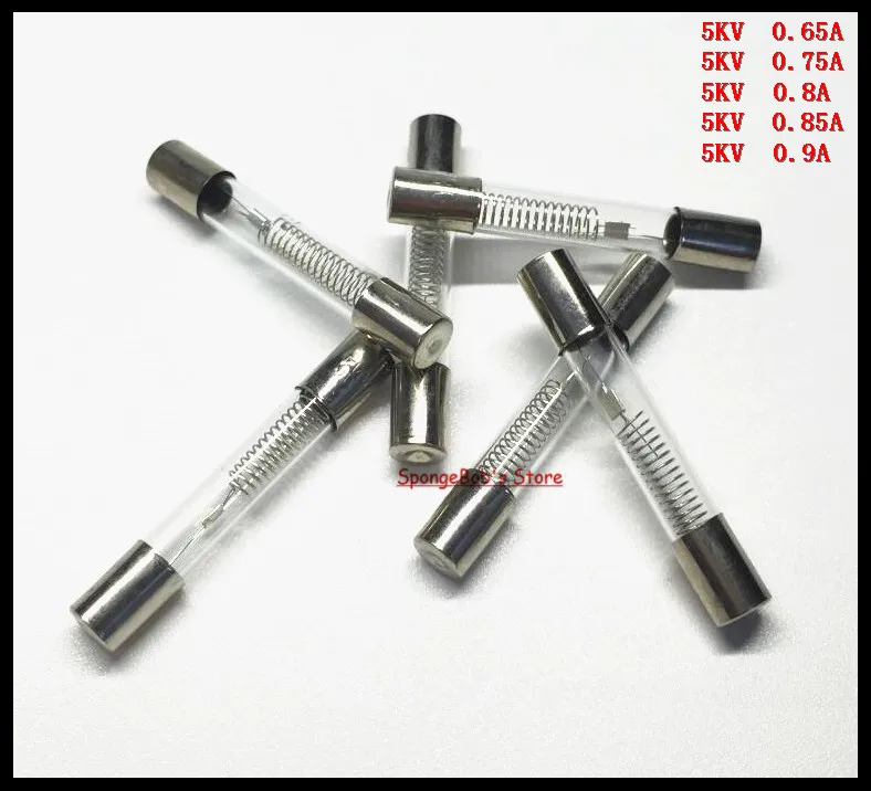 

10 pcs/Lot 0.65A,0.75A,0.8A,0.85A,0.9A 5KV 6x40mm Microwave Oven High Voltage Fuse 650mA,750mA,800mA,850mA,900mA