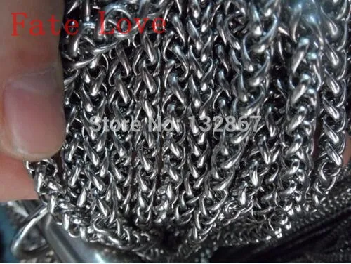 

Fate Love 10 meters 6mm Jewelry Finding Chain Stainless Steel Foxtail Wheat Braided Chain Spark Curb Chain Marking DIY Jewlery