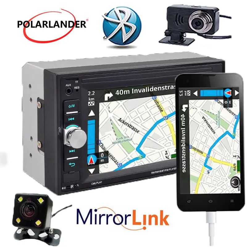 Camera//DVR 6.2/'/' 2 Din Car Radio Stereo MP5 Mirror Link Bluetooth Touch screen