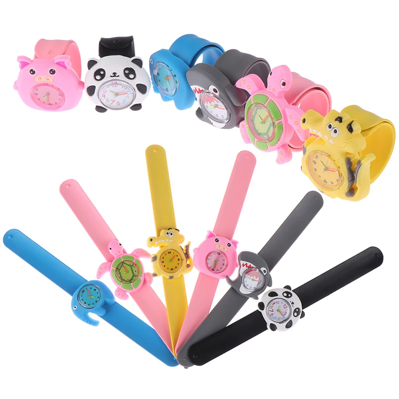 

3D Kids Silicone Cartoon Watches Lovely Band Slap Watch Casual Animal Children Clock Waterproof Student Wrist Watches Gifts
