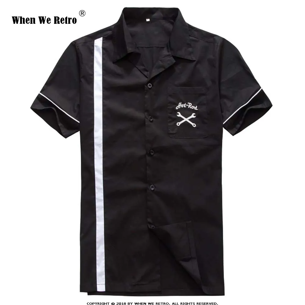 

When We Retro Spring Cocktail Button Up Shirt camisa masculina ST114 Short Sleeve Cotton Mid-Century Inspired Men Shirt