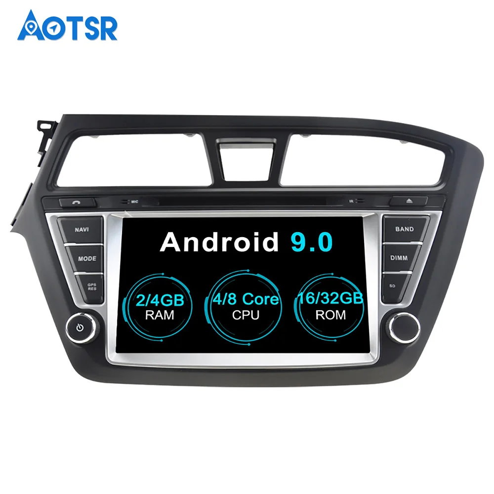 Автомобильный DVD плеер Aotsr Android 9 0 с GPS навигацией для Hyundai I20 2014 2017 мультимедийный 2