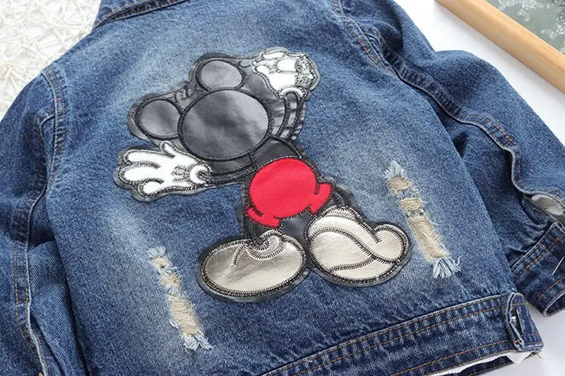 Baby Girls Denim Jackets Coat Long Sleeve Cartoon Jeans Tollder Coat Teenage Outwear Children Clothing Kids Girls Denim Clothes (9)