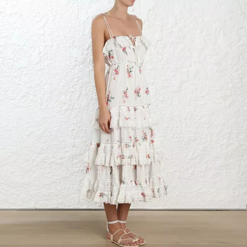 Для подиума летние Self Portrait Брендовые вечерние платья Для женщин печати торт сетчатая юбка оттенка кружевное платье на бретельках платье vestidos