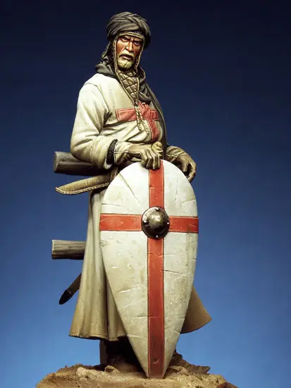 

Unpainted Kit 1/18 high 90mm general Crusader Knight 90mm Resin Figure miniature garage kit