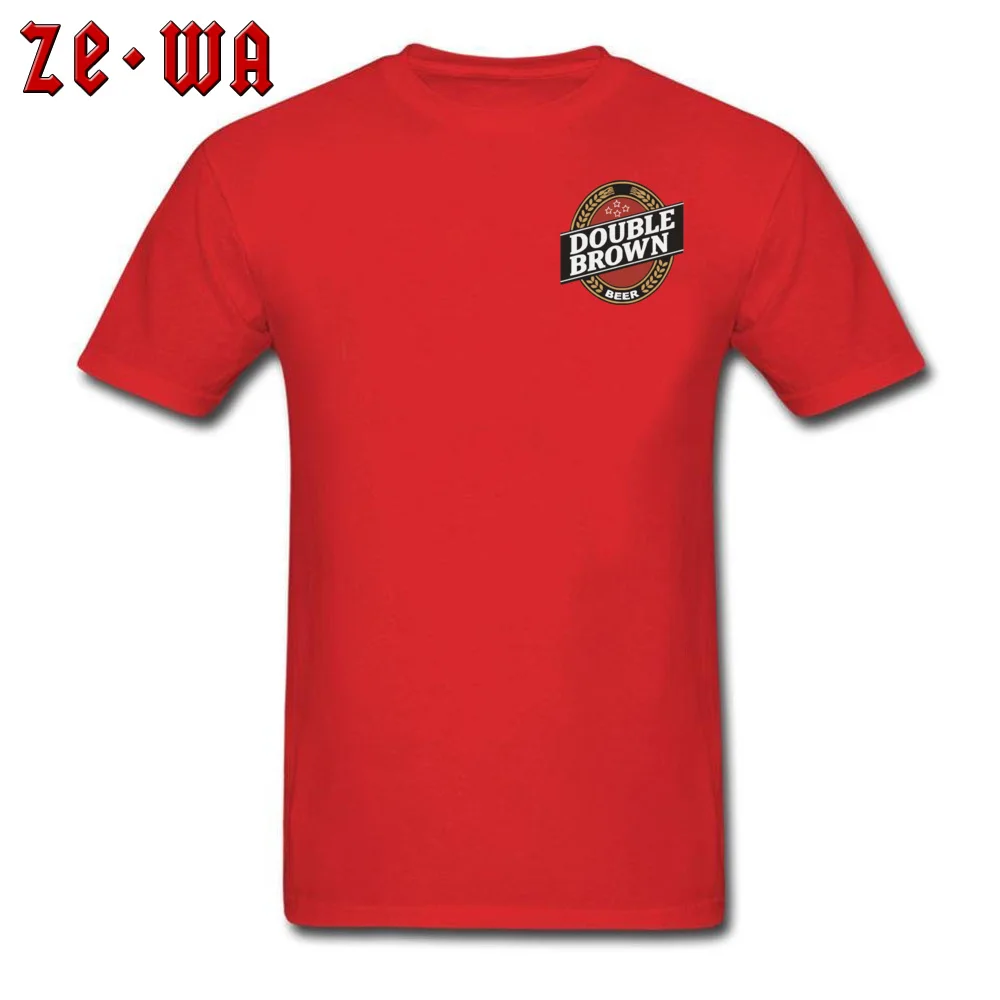 Double Brown 7128 Newest Men's T Shirt O-Neck Short Sleeve Cotton Fabric Tops Tees cosie Tee-Shirt Top Quality Double Brown 7128 Chest red