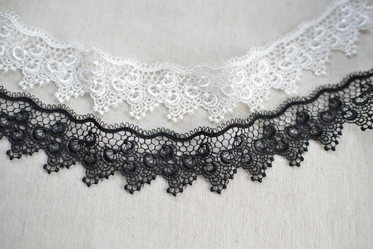 Sewing Craft Crochet Scallop Shape Net Lace Trim Clothes Embroidered Applique Decorative Ribbon 