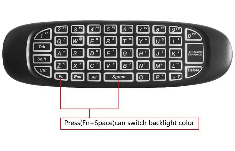 Tikigogo C120 опция подсветки 2,4G Беспроводная воздушная мышь мини-клавиатура для Android Smart tv Box Windows компьютерный пульт дистанционного управления