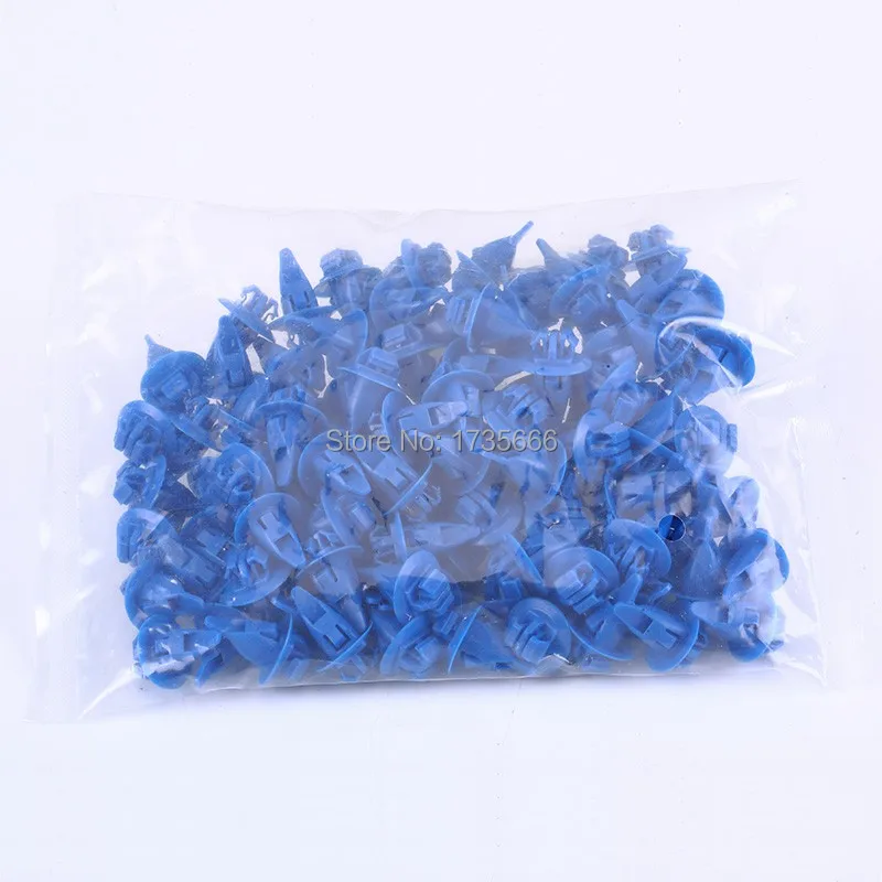 

100x защелка для крыла колеса, молдинговый зажим, Синий Нейлоновый фиксатор для Toyota Highlander Tacoma 90904-67036