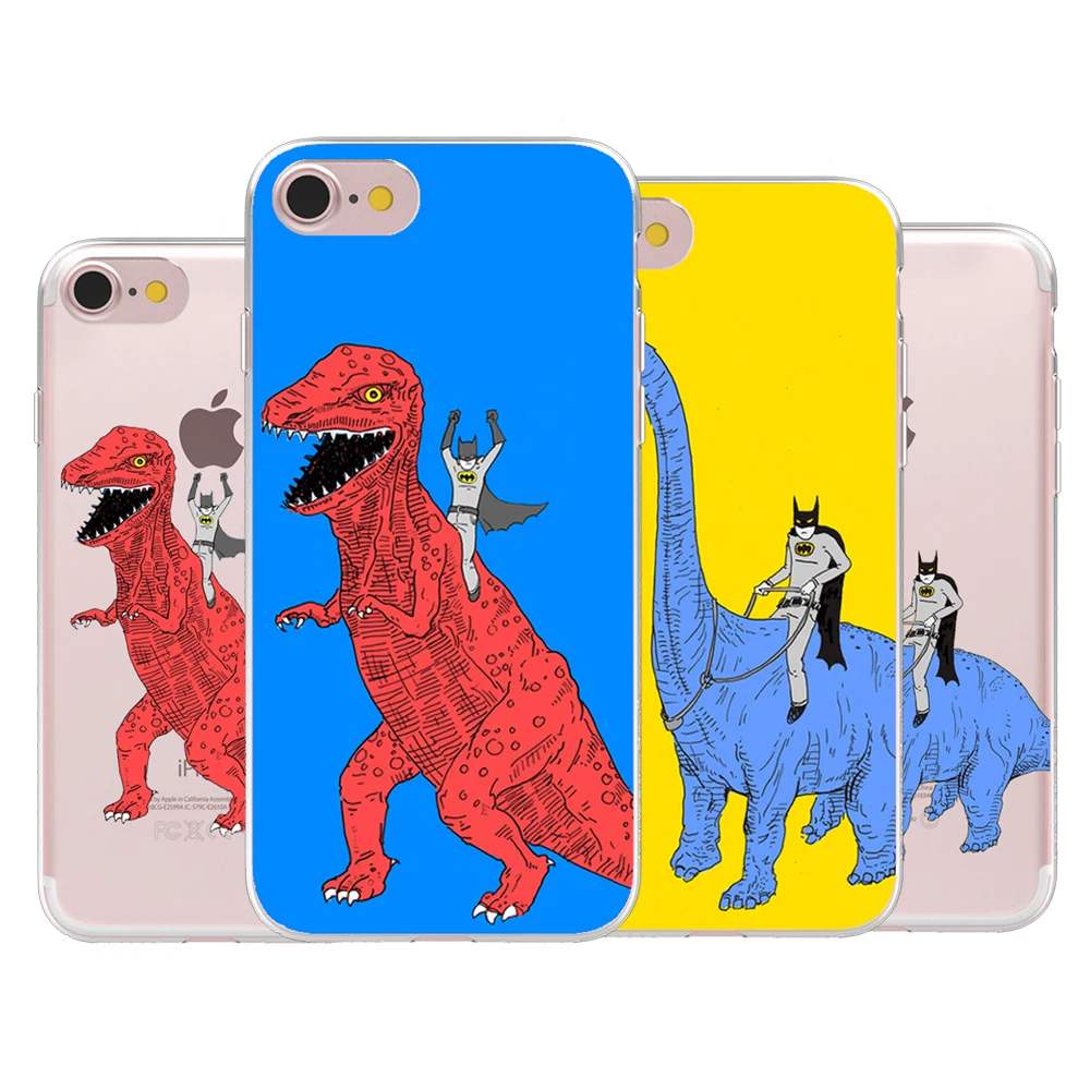 

Dinosaurs And Batman Phone Case Cover For Apple iPhone XR X XS Max 4 4S 5 5S SE 5C 6 6S 7 8 Plus 10 i Phone Coque
