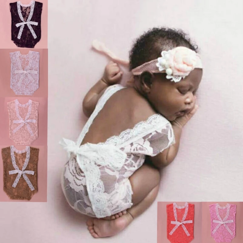 

Lace Baby Rompers Baby Accessories Girls Floral Lace Top Newborn Photography Props Infant New Born Baby Clothes Baby Romper