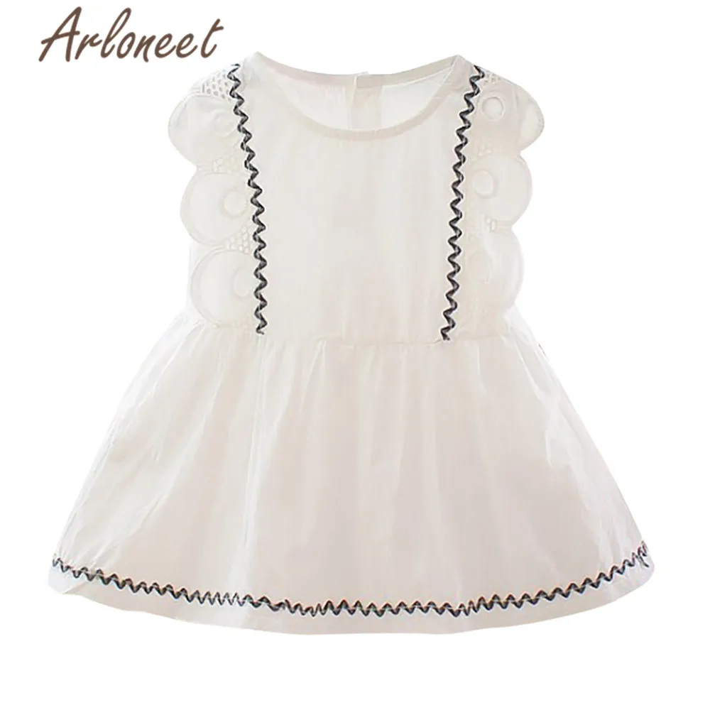 

ARLONEET Clothes baby girl Ruffle dress cotton casual dress knee length 2019 summer party dress for kids girl a line Tutu dress