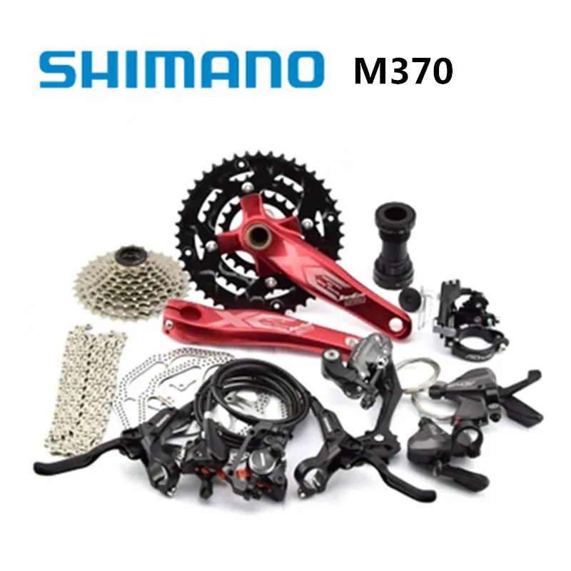 Shimano M370 передачи большой комплект 27-Скорость комплект горный велосипед набор для ногтей 9-Скорость задняя круговая шкала включает в себя другие бренды и MT200+ G3