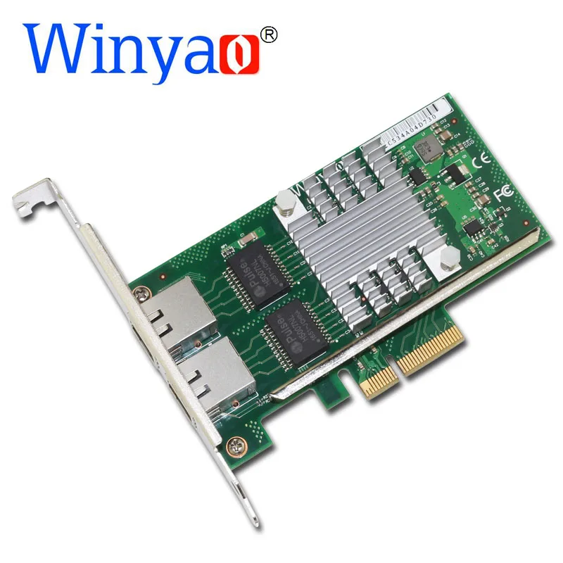 Winyao WYI350-T2V2 PCI-E X4 RJ45 сервер двухпортовый Gigabit Ethernet 10/100/1000 Мбит/с сетевой интерфейс карты для i350-T2 NIC