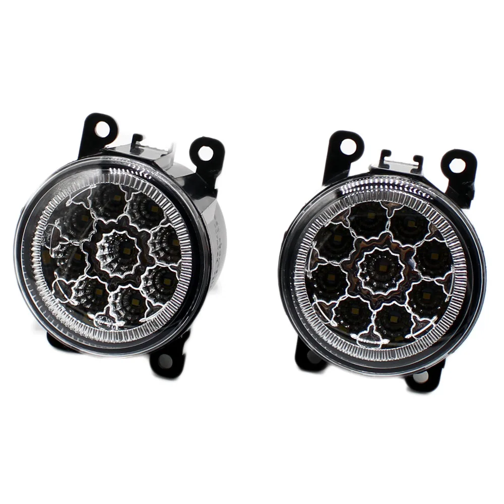 2pcs Car Styling Round Front Bumper LED Fog Lights DRL Daytime Running 2pcs Car Styling Round Front Bumper LED Fog Lights DRL Daytime Running