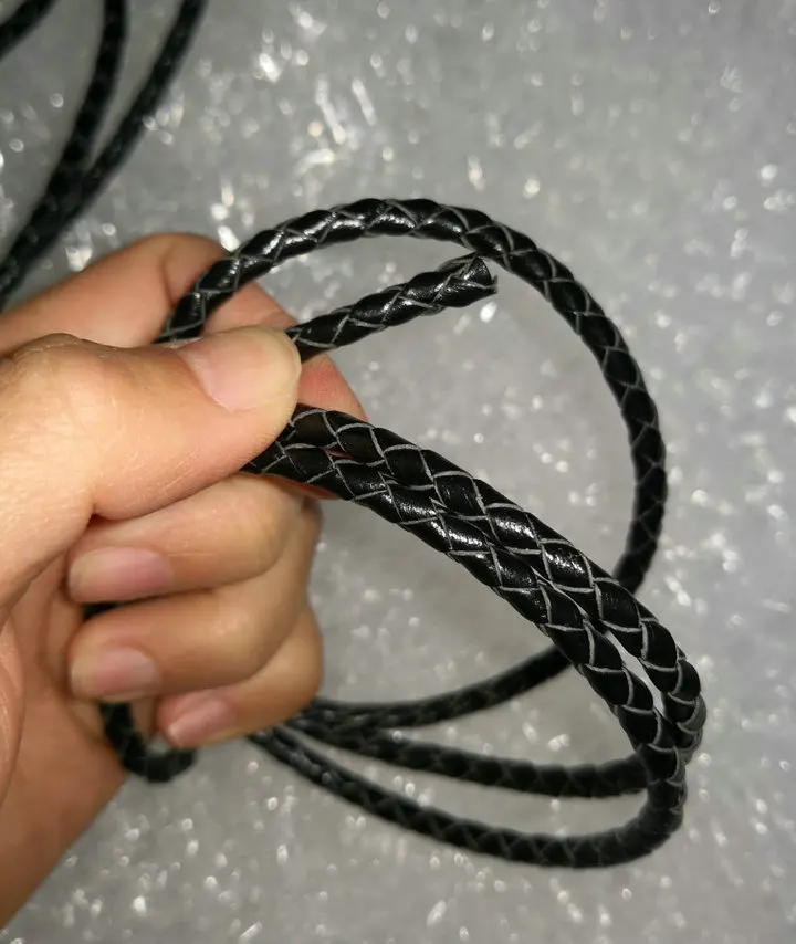 3 мм плетеный кожаный плетеный шнур Круглый Натуральная кожа полоса для ожерелья или браслета изготовления ювелирных изделий