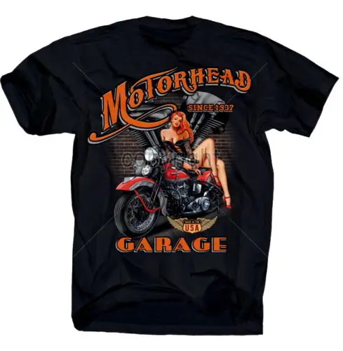 Брендовая одежда, хлопок, летняя футболка, американский Байкер, футболка Route 66 Motorrad Pin Up, мотоциклетные вентиляторы Oldskool, классические футболки